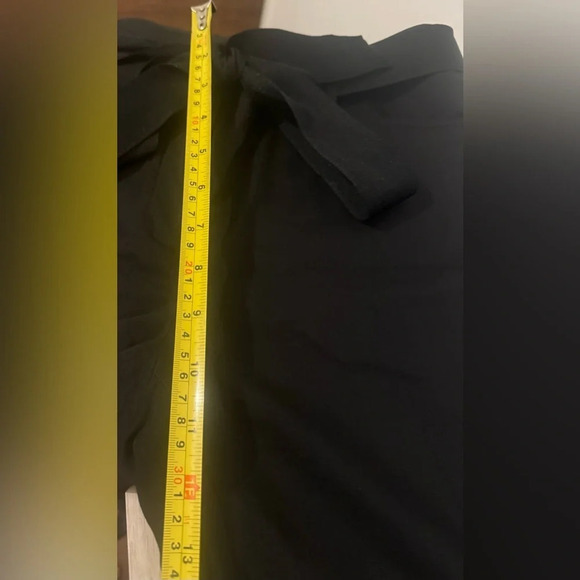 Robert Rodriguez Black Cropped Pants Luxe Ribbon Belt Career Office Size 8 - Picture 4 of 10